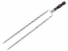 Шампур двойной, вилка, 500 х12 х 3 мм. с ручкой