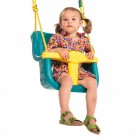 Детское кресло для подвесных качелей KBT Luxe пластик, желтый+бирюза, веревка PP