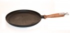 Сковорода-блинница чугунная ЭКОЛИТ 240*20 мм, с деревянной ручкой ЭК2420д