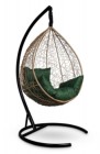 Кресло-кокон подвесное SEVILLA горячий шоколад+зеленая подушка, до 180 кг ЦН