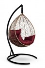 Кресло-кокон подвесное SEVILLA горячий шоколад+бордовая подушка, до 180 кг ЦН