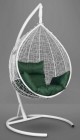 Кресло-кокон подвесное SEVILLA белое+зеленая подушка, до 180 кг ЦН