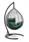 Кресло-кокон подвесное SEVILLA коричневое+зеленая подушка, до 180 кг ЦН