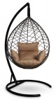 Кресло-кокон подвесное ALICANTE коричневое+бежевая подушка, до 150 кг ЦН