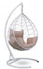 Кресло-кокон подвесное ALICANTE белое+бежевая подушка, до 150 кг ЦН