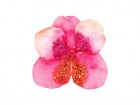 Орхидея Модный бархат 14 см розовая с бисером, на прищепке FLC17103