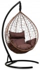 Кресло-кокон подвесное SEVILLA горячий шоколад+коричневая подушка, до 180 кг ЦН