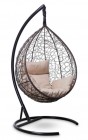 Кресло-кокон подвесное SEVILLA коричневое+бежевая подушка, до 180 кг ЦН