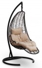 Кресло-кокон подвесное LUNA коричневое+бежевая подушка, до 180 кг ЦН
