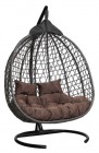 Кресло-кокон подвесное ФИДЖИ (двухместный) коричневый+шоколадная подушка, до 180 кг ЦН