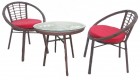 Набор мебели Амальфи (подстолье, столешница, 2 кресла+подушки красные) SR003