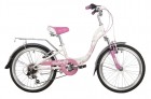 Велосипед 20' хардтейл, рама женская NOVATRACK BUTTERFLY белый-розовый, 6-ск. 20SH6V.BUTTERFLY.PN22
